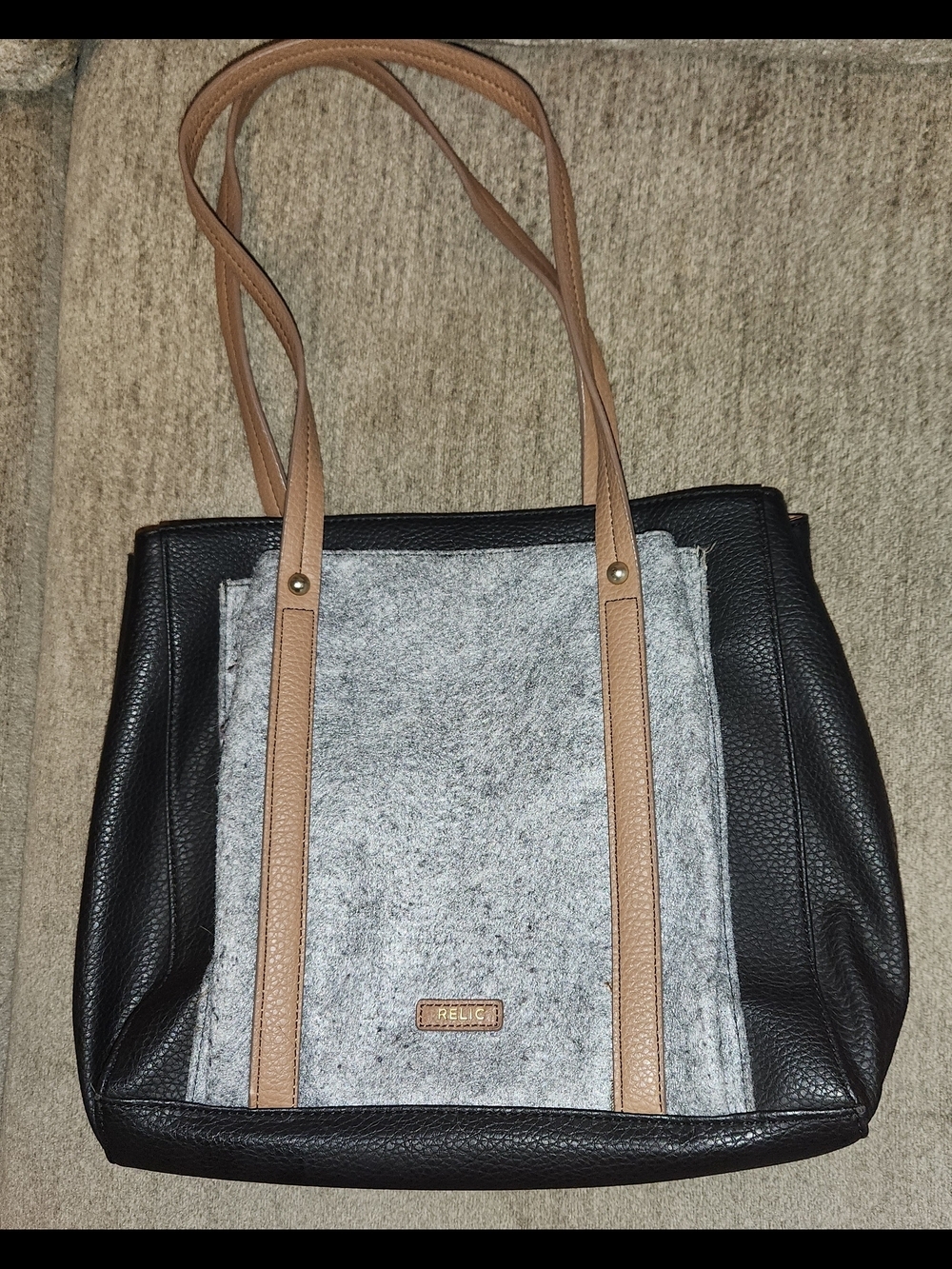 Relic by Fossil Bailey Double Shoulder HandBag Purse/Tote - Gray